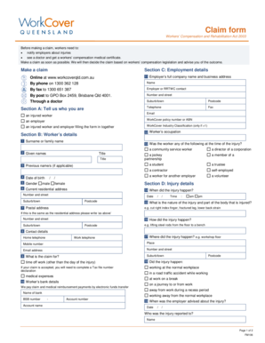 Workcover Qld Claim Form