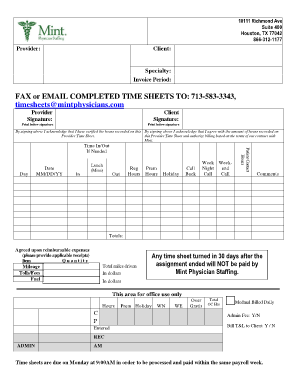 Mint Physician Staffing  Form
