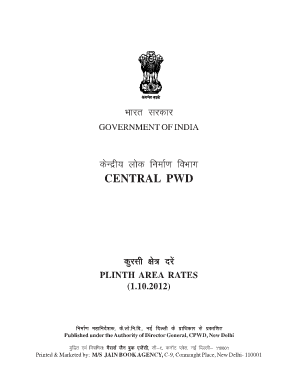 Central Pwd Plinth Area Rates 1 10 CPWD Cpwd Gov  Form