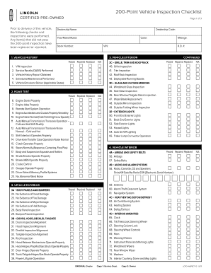 200 Point Inspection  Form