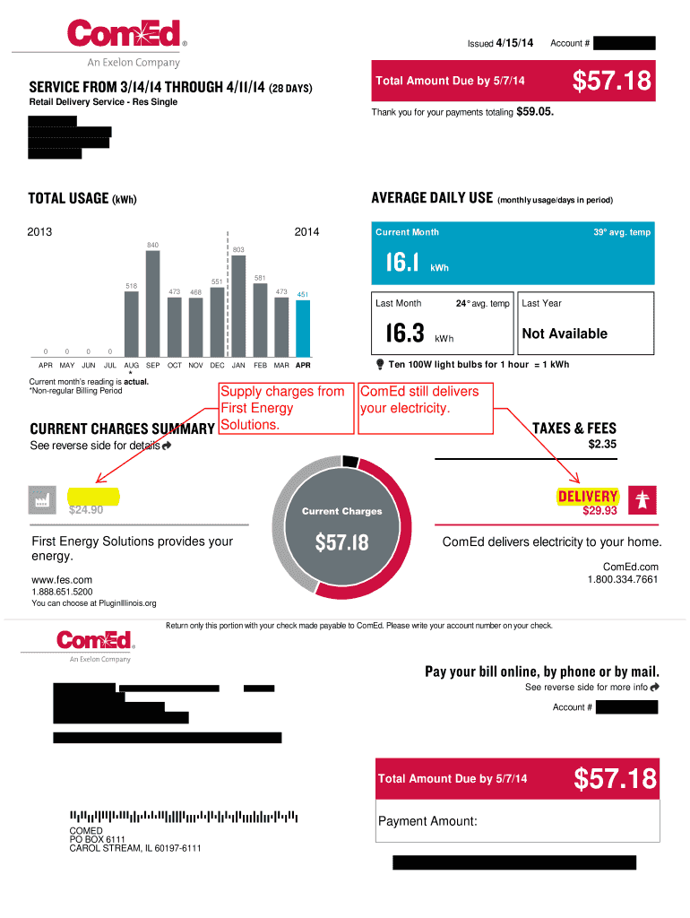 Comed Bill  Form