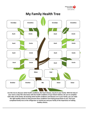 My Family Health Tree Heart  Form
