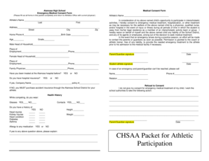 CHSAA Packet for Athletic Participation Alamosa School District  Form