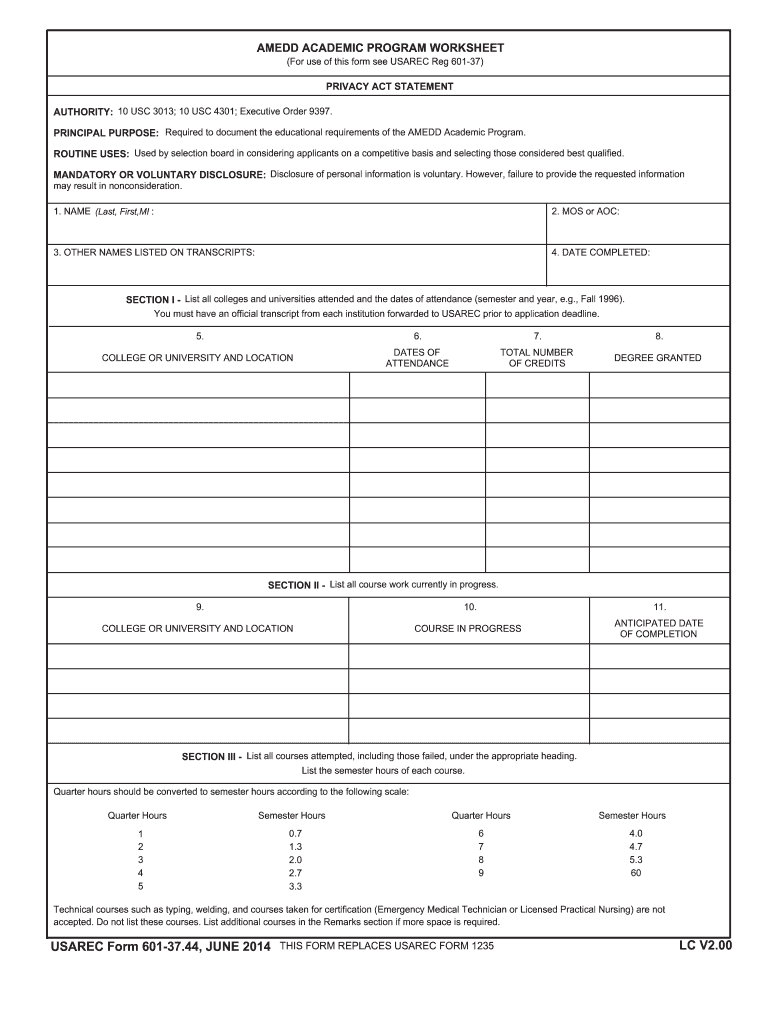 Usarec Form 601 210 21