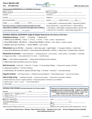 Medical Service Company Order Form