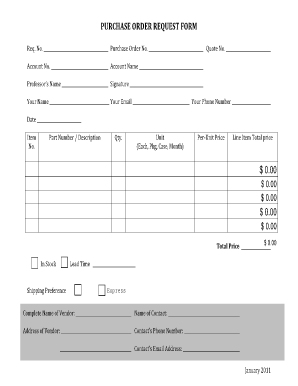 PURCHASE ORDER REQUEST FORM Ece Utexas