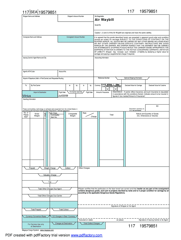 Air Waybill Kkfreight Com  Form