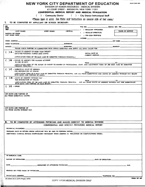 OP 407 Confidential Medical Report Uft  Form