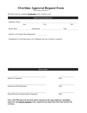 Overtime Request Letter  Form