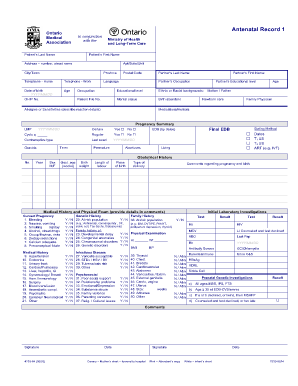 Antenatal Card Sample  Form