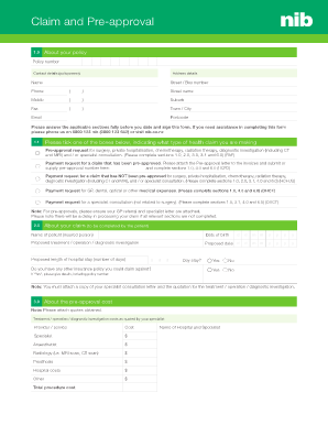 Nib Pre Approval  Form