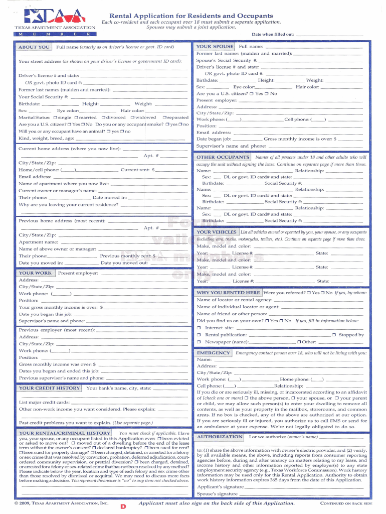 Taa Lease Contract Form
