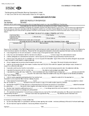  Hsbc Dispute Form 2013-2024