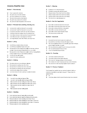 Oswestry Disability Index  Form