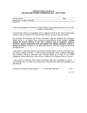  Online Permission Slip Template 2004-2024