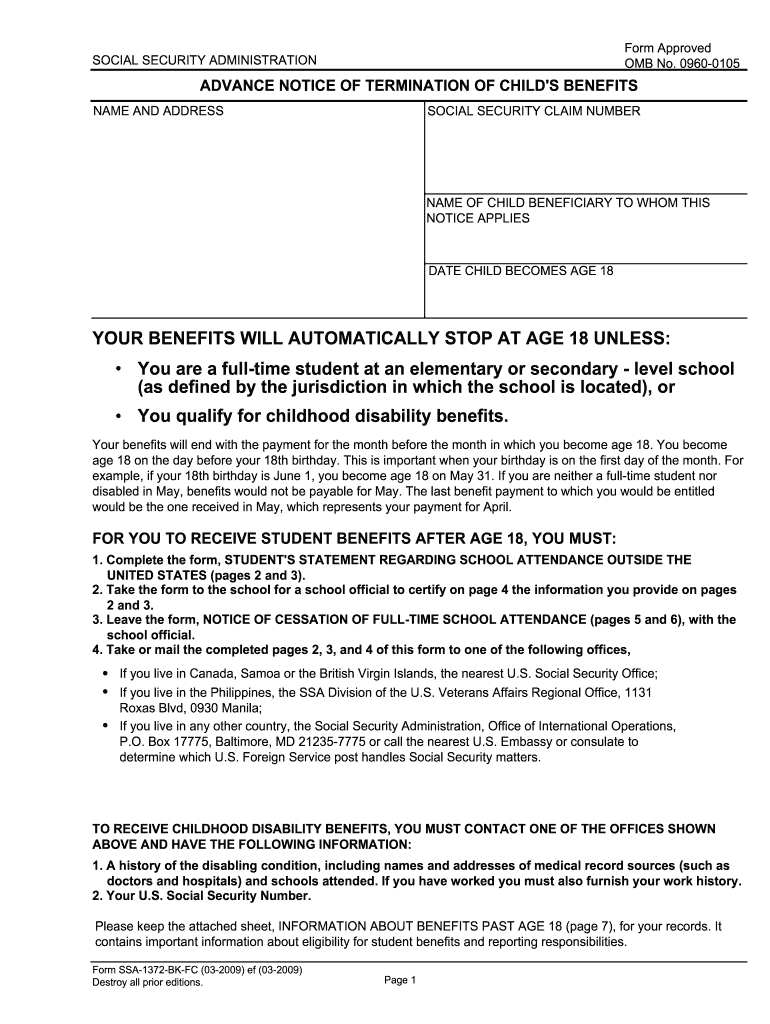  Social Security Fotm 0960 0105 Form 2018