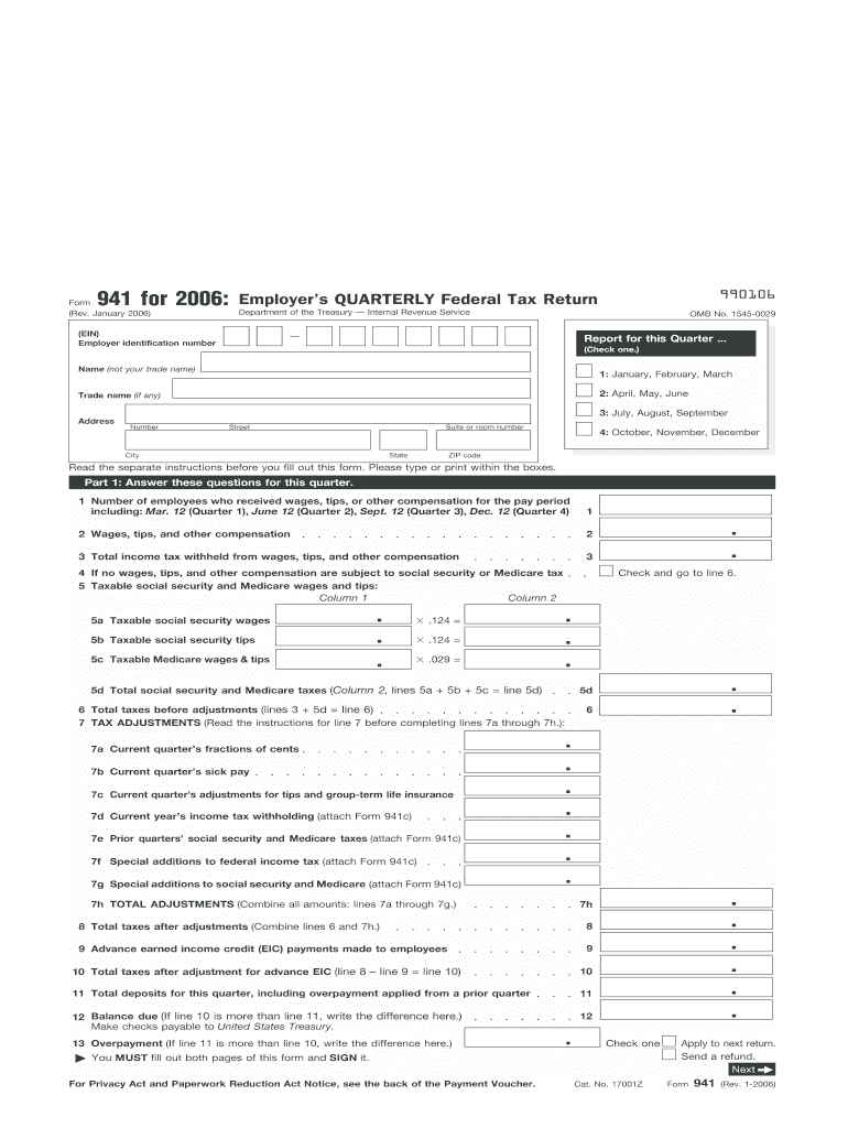  941 Form 2006