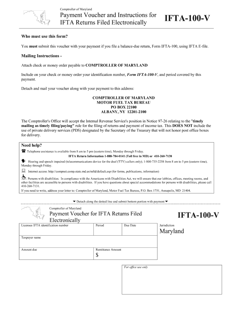 Maryland Ifta 100 Form