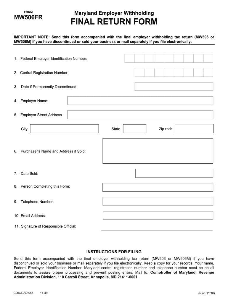 Mw506  Form