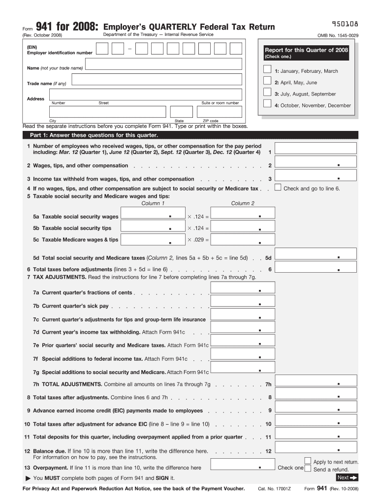  Irs Form 941 2008