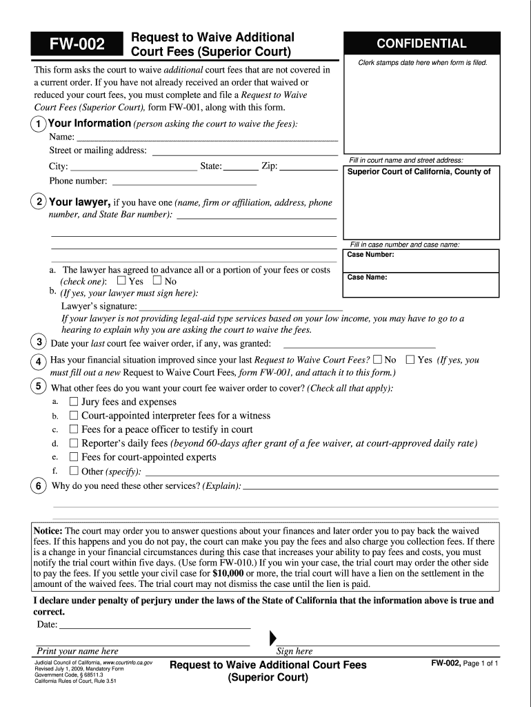  Fw002  Form 2009