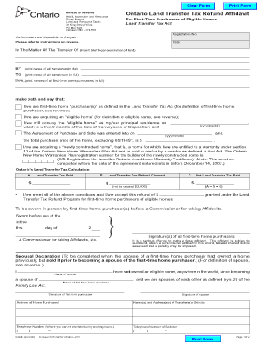 Land Transfer Tax Affidavit  Form