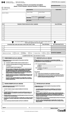 Personal Effects Accounting Document Example  Form