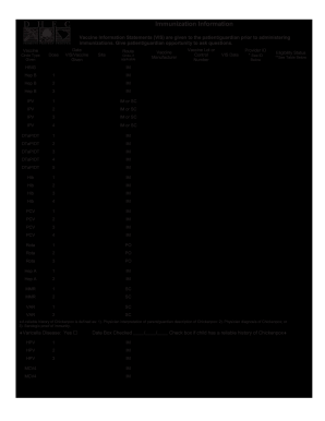  Immunization Information Form DHEC 1103V PDF Department of Scdhec 2014