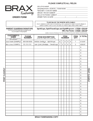 Brax Fundraising  Form