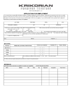 Krikorian Application  Form
