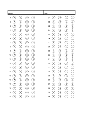 Bubble Sheet Template  Form