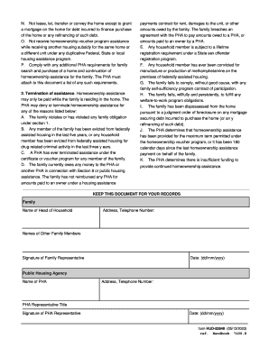 Form HUD 52649 Statement of Homeowner Obligations