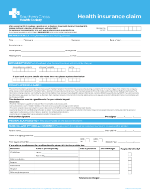 Southern Cross Claim Form