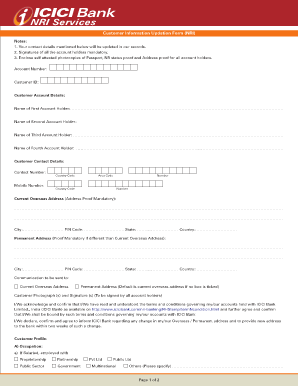 Icici Nri Account  Form