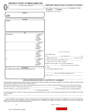 Replevin Action Maryland  Form