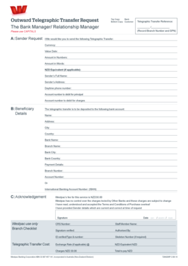 Kina Bank International Telegraphic Transfer Form