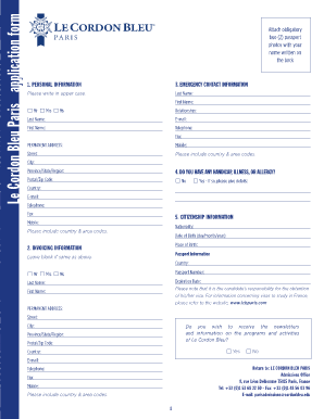  Le Cordon Bleu Application Form 2013