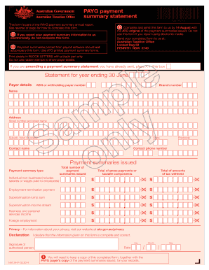 Payment Summary Template  Form