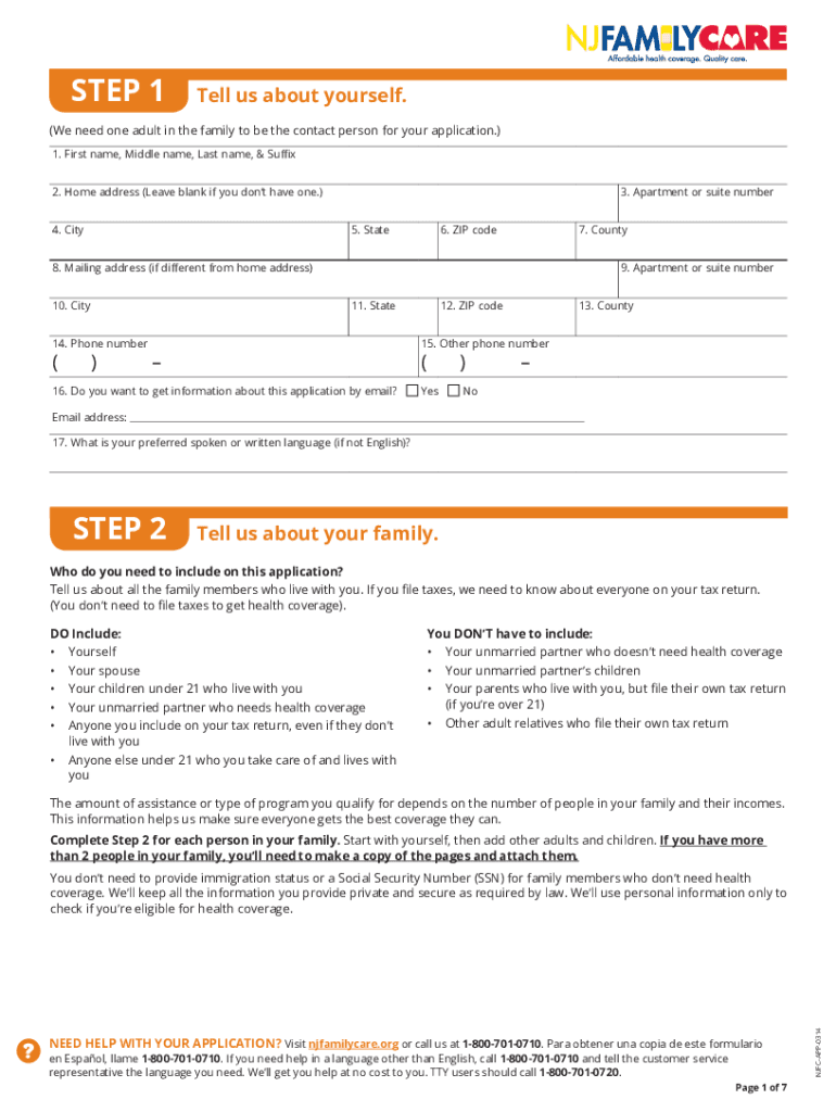Get and Sign Nj Family Care Renewal Applicationpdffillercom  Form 2014-2022
