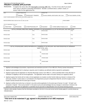 Abc License Application Form PDF