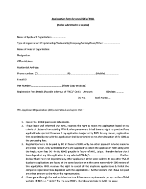 Rscit New Center Registration  Form