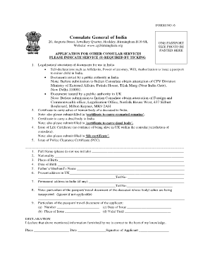 Click Here Consulate General of India in Birmingham  Form