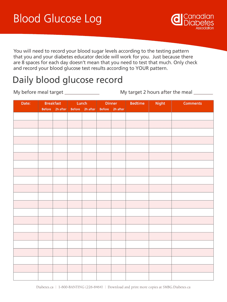Get and Sign Fraser Health Blood Sugar Test Form