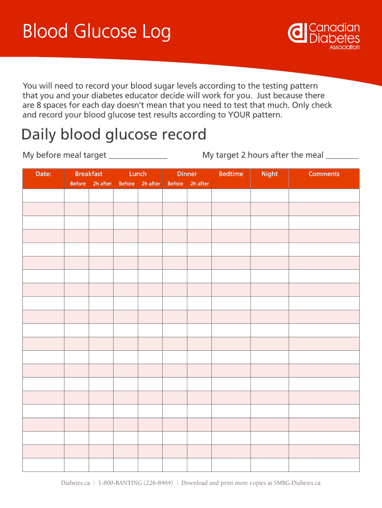 Fraser Health Blood Sugar Test Form