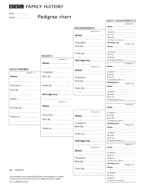 Bbc Family History Pedigree Chart  Form