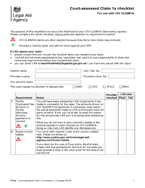 Claim 1a Checklist  Form
