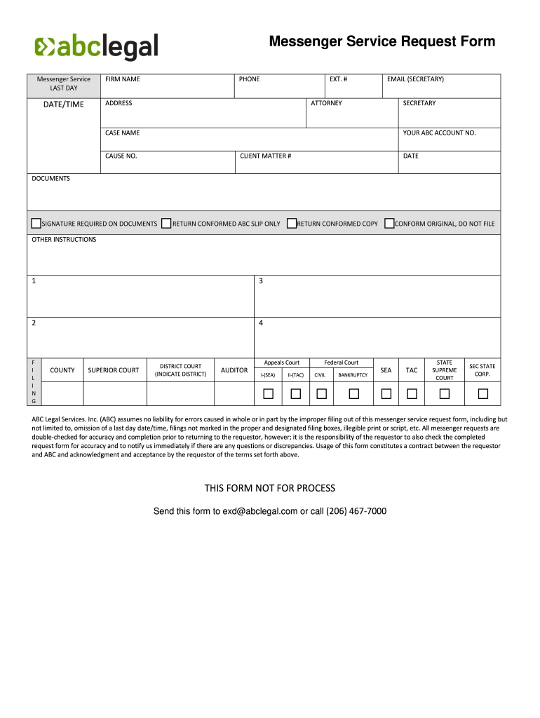 Abc Legal Messenger Forms