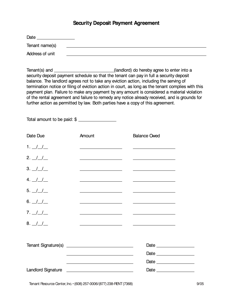  Rent Payment Agreement 2005-2024