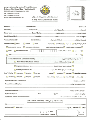 Qatar Visa Application Form PDF