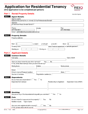 Application for Residential Tenancy Hubcloud  Form